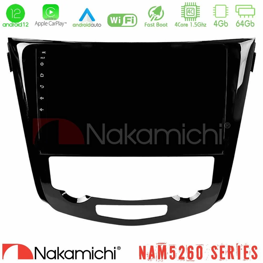 Φωτογραφία προϊόντος: Nakamichi NAM5260 Series 4Core Android12 4+64GB Nissan Qashqai J11 (AUTO A/C) Navigation Multimedia Tablet 10 Με Carplay & Android Auto