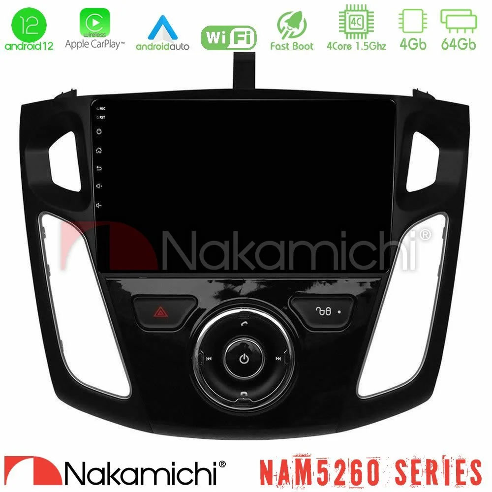 Φωτογραφία προϊόντος: Nakamichi NAM5260 Series 4Core Android12 4+64GB Ford Focus 2012-2018 Navigation Multimedia Tablet 9 Με Carplay & Android Auto