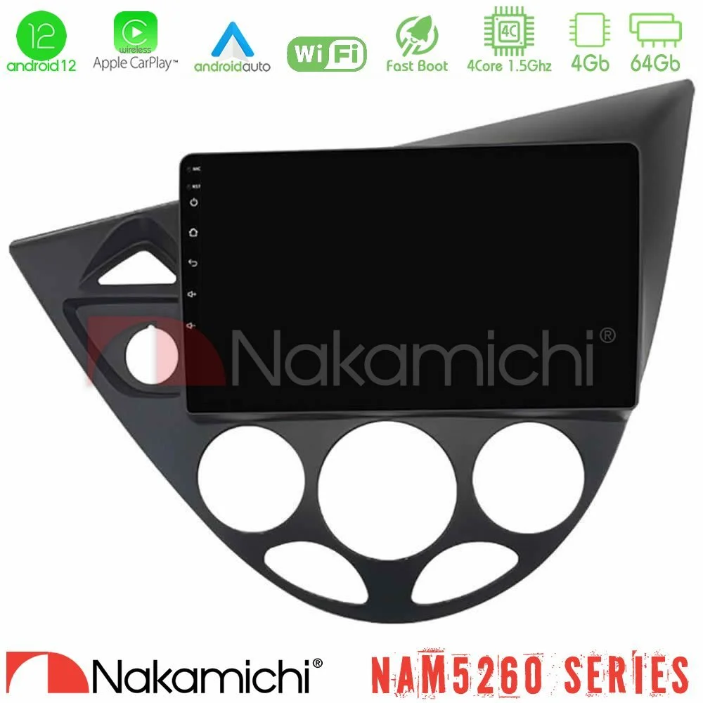 Φωτογραφία προϊόντος: Nakamichi NAM5260 Series 4Core Android12 4+64GB Ford Focus 1999-2004 Navigation Multimedia Tablet 9 Με Carplay & Android Auto
