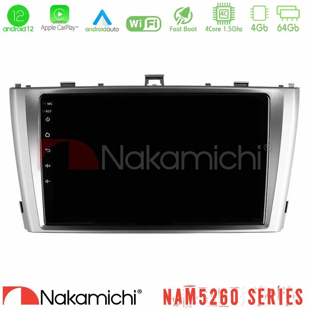 Φωτογραφία προϊόντος: Nakamichi NAM5260 Series 4Core Android12 4+64GB Toyota Avensis T27 Navigation Multimedia Tablet 9 Με Carplay & Android Auto