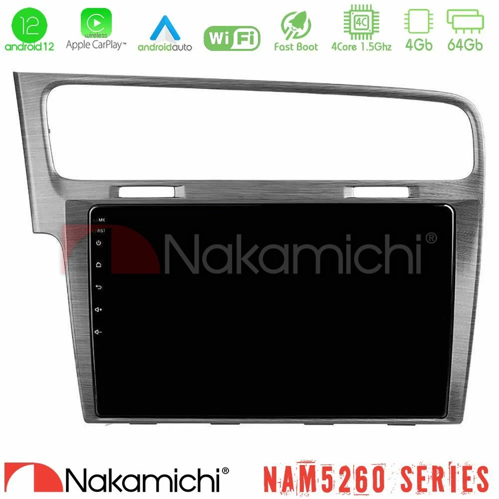 Φωτογραφία προϊόντος: Nakamichi NAM5260 Series 4Core Android12 4+64GB VW GOLF 7 Navigation Multimedia Tablet 10 Με Carplay & Android Auto