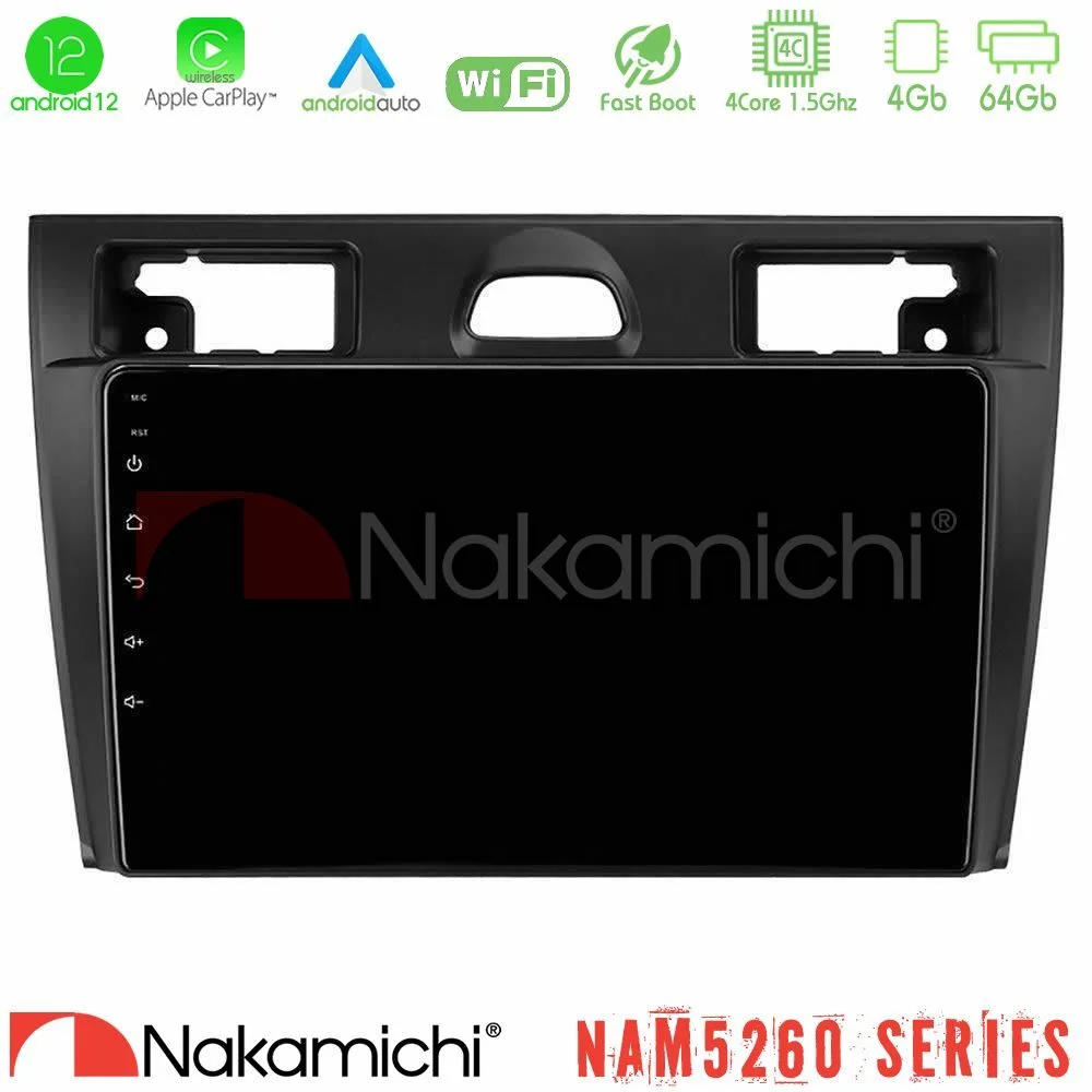 Φωτογραφία προϊόντος: Nakamichi NAM5260 Series 4Core Android12 4+64GB Ford Fiesta/Fusion Navigation Multimedia Tablet 9 Με Carplay & Android Auto