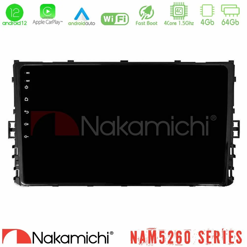 Φωτογραφία προϊόντος: Nakamichi NAM5260 Series 4Core Android12 4+64GB VW MQB 2017-> Navigation Multimedia Tablet 9 Με Carplay & Android Auto