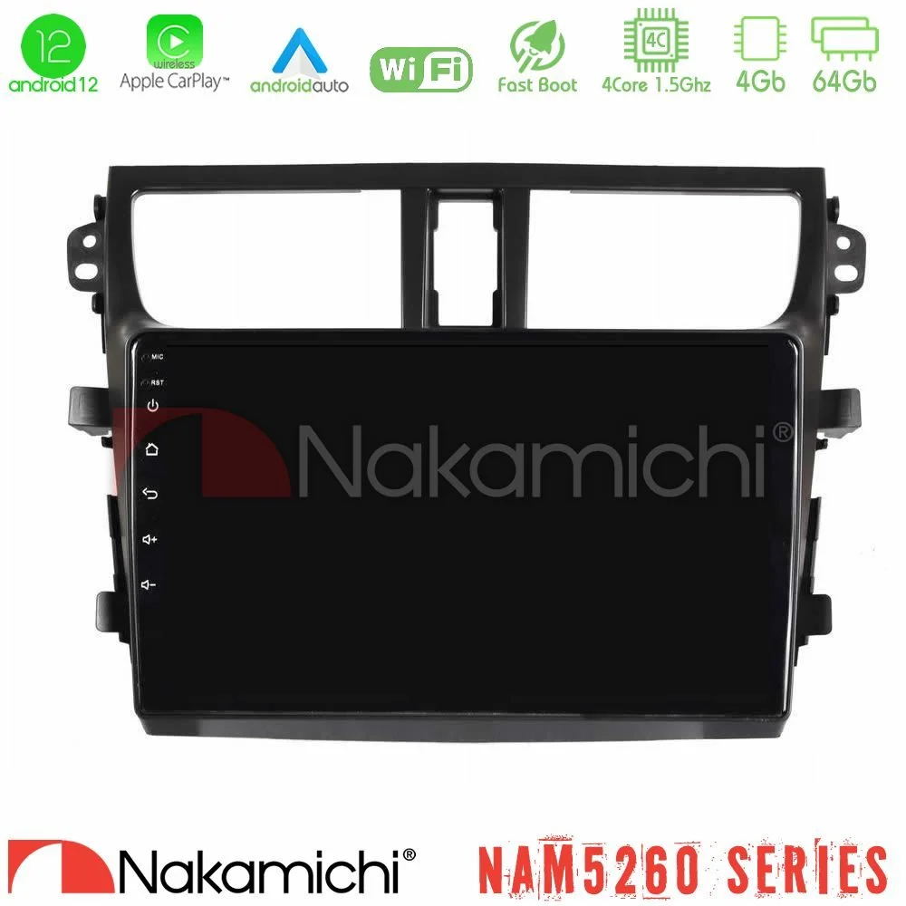 Φωτογραφία προϊόντος: Nakamichi NAM5260 Series Suzuki Celerio 2014-2020 4Core Android12 4+64GB Navigation Multimedia Tablet 9″ Με Carplay & Android Auto