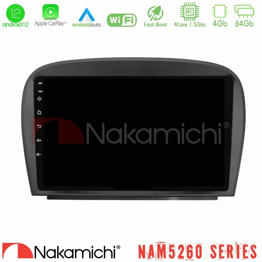 Φωτογραφία προϊόντος: Nakamichi NAM5260 Series 4Core Android12 4+64GB Mercedes SL Class 2005-2011 Navigation Multimedia Tablet 9 Με Carplay & Android Auto