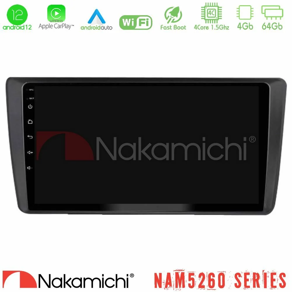 Φωτογραφία προϊόντος: Nakamichi NAM5260 Series Skoda Octavia 2004-2012 4Core Android12 4+64GB Navigation Multimedia Tablet 9″ Με Carplay & Android Auto