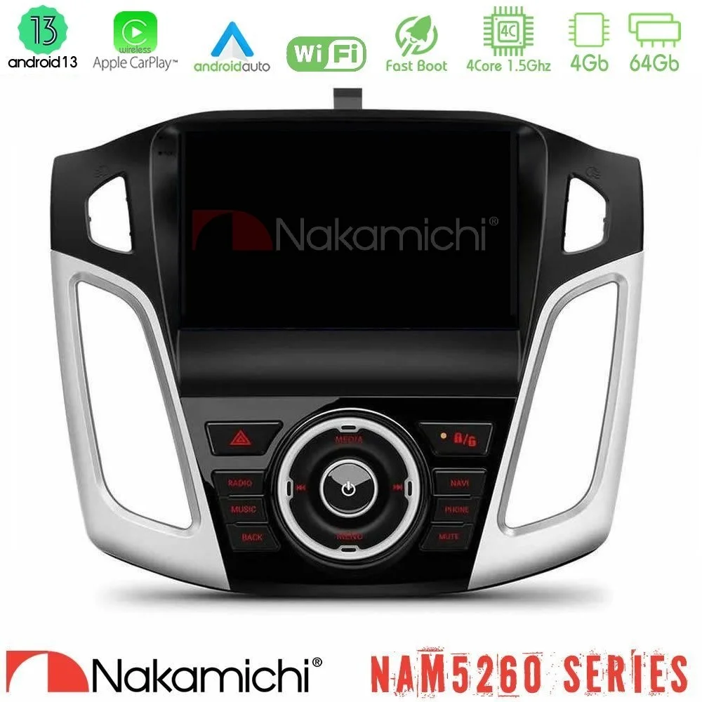 Φωτογραφία προϊόντος: Nakamichi NAM5260 Series 4Core Android13 4+64GB Ford Focus 2012-2018 Navigation Multimedia Tablet 9 Με Carplay & Android Auto