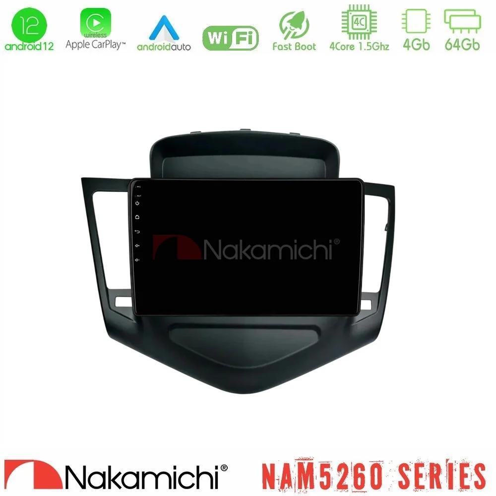 Φωτογραφία προϊόντος: Nakamichi NAM5260 Series 4Core Android12 4+64GB Chevrolet Cruze 2009-2012 Navigation Multimedia Tablet 9 Με Carplay & Android Auto