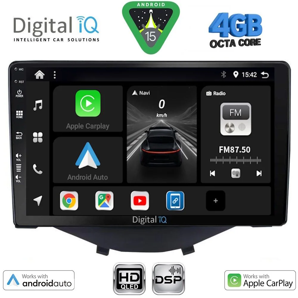 Φωτογραφία προϊόντος: DIGITAL IQ BXF 16715_CPAA CLIMA-A/C (9inc) MULTIMEDIA TABLET for CITROEN C1-PEUGEOT 108-TOYOTA AYGO mod. 2014-2022