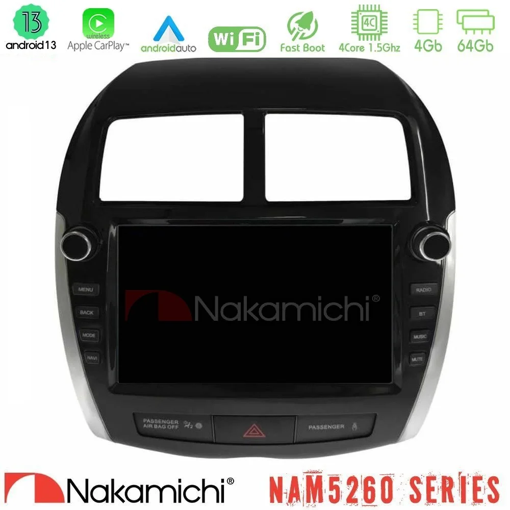 Φωτογραφία προϊόντος: Nakamichi NAM5260 Series 4Core Android13 4+64GB Mitsubishi ASX 2013-2018 Navigation Multimedia Tablet 9 Με Carplay & Android Auto (Oem Look)