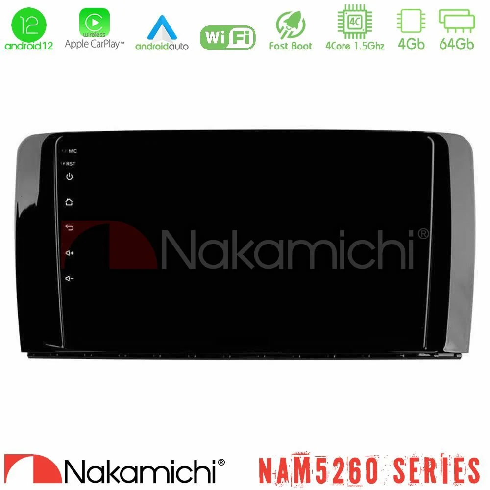 Φωτογραφία προϊόντος: Nakamichi NAM5260 Series 4Core Android12 4+64GB Mercedes R Class Navigation Multimedia Tablet 9 Με Carplay & Android Auto