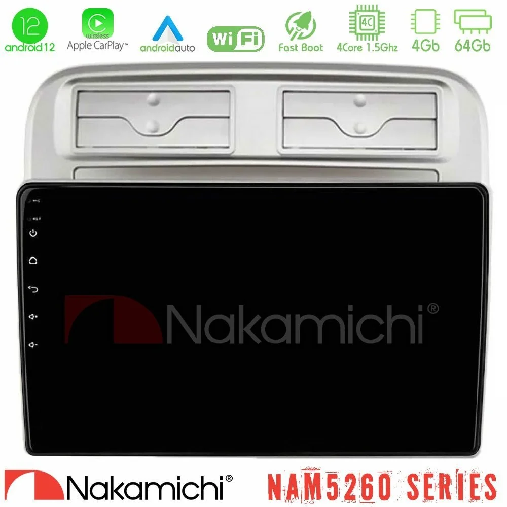 Φωτογραφία προϊόντος: Nakamichi NAM5260 Series 4Core Android12 4+64GB Fiat Grande Punto 2006-2011 Navigation Multimedia Tablet 9 Με Carplay & Android Auto