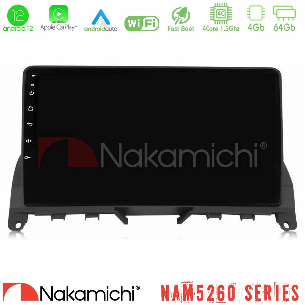 Φωτογραφία προϊόντος: Nakamichi NAM5260 Series 4Core Android12 4+64GB Mercedes C Class W204 Navigation Multimedia Tablet 9 Με Carplay & Android Auto
