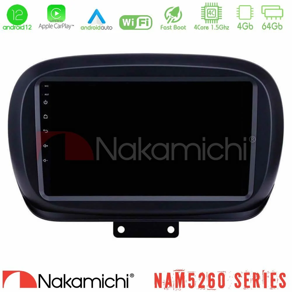 Φωτογραφία προϊόντος: Nakamichi NAM5260 Series 4Core Android12 4+64GB Fiat 500X Navigation Multimedia Tablet 9 Με Carplay & Android Auto