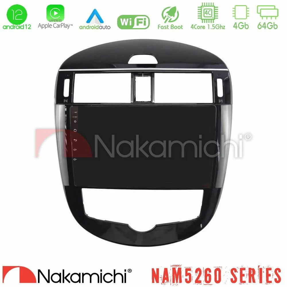 Φωτογραφία προϊόντος: Nakamichi NAM5260 Series 4Core Android12 4+64GB Nissan Pulsar 2015-2018 Navigation Multimedia Tablet 9 Με Carplay & Android Auto