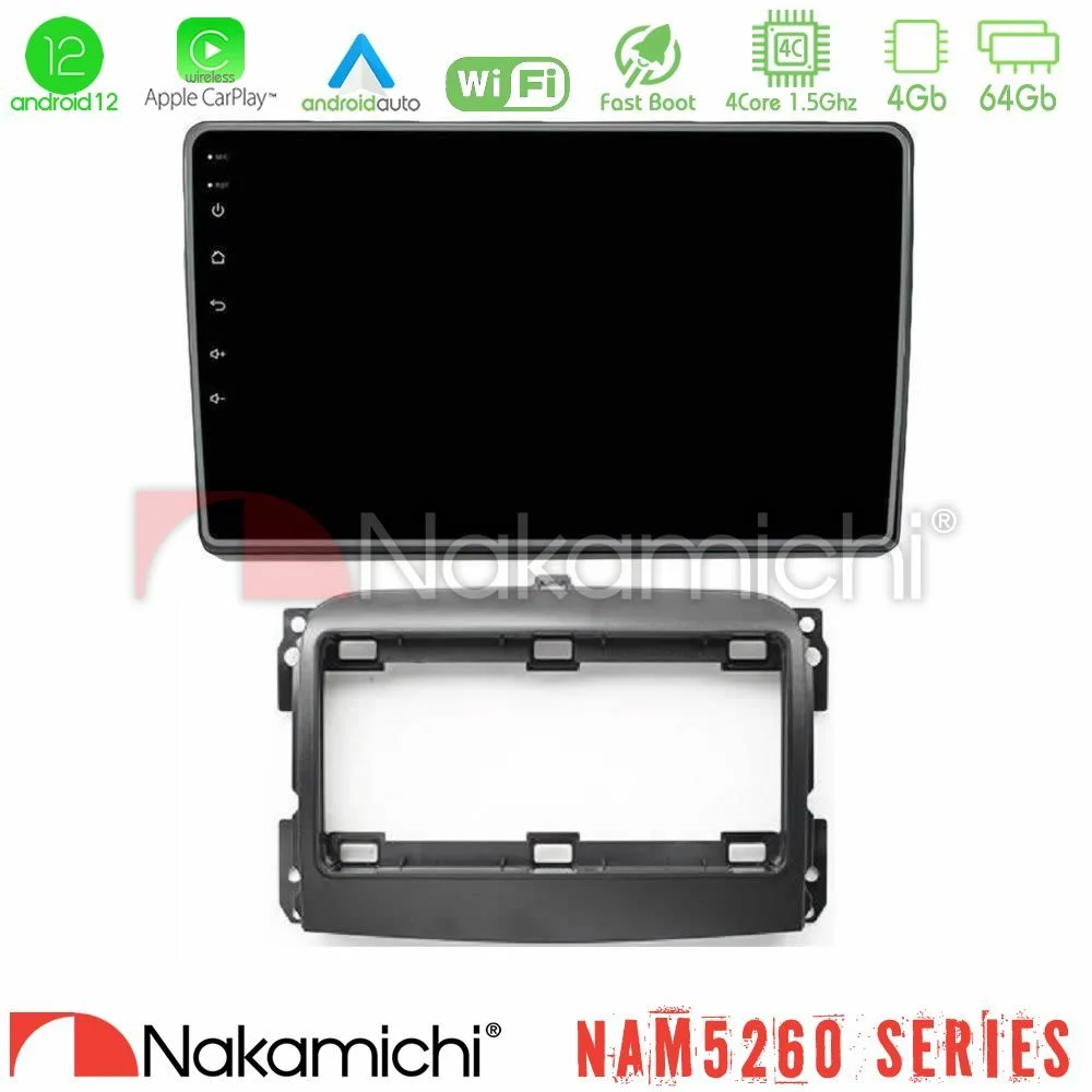 Φωτογραφία προϊόντος: Nakamichi NAM5260 Series 4Core Android12 4+64GB Fiat 500L Navigation Multimedia Tablet 10 Με Carplay & Android Auto