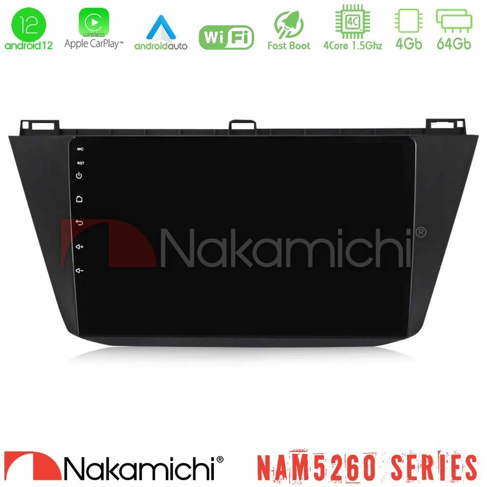 Φωτογραφία προϊόντος: Nakamichi NAM5260 Series Vw Tiguan 2016-2022 4Core Android12 4+64GB Navigation Multimedia Tablet 10″ Με Carplay & Android Auto