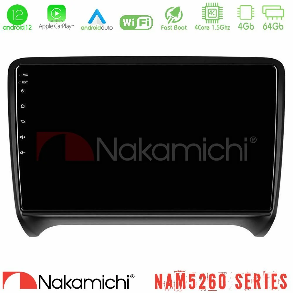 Φωτογραφία προϊόντος: Nakamichi NAM5260 Series 4Core Android12 4+64GB Audi TT B7 Navigation Multimedia Tablet 9 Με Carplay & Android Auto