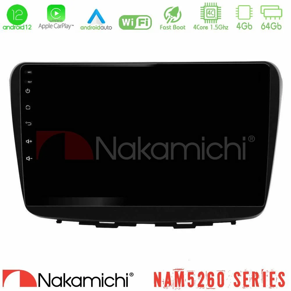 Φωτογραφία προϊόντος: Nakamichi NAM5260 Series 4Core Android12 4+64GB Suzuki Baleno 2016-2021 Navigation Multimedia Tablet 9 Με Carplay & Android Auto