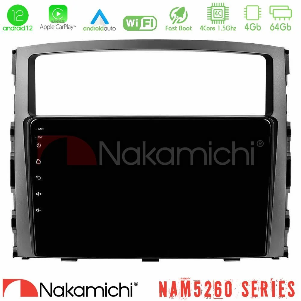 Φωτογραφία προϊόντος: Nakamichi NAM5260 Series 4Core Android12 4+64GB Mitsubishi Pajero 2008-2009 Navigation Multimedia Tablet 9 Με Carplay & Android Auto