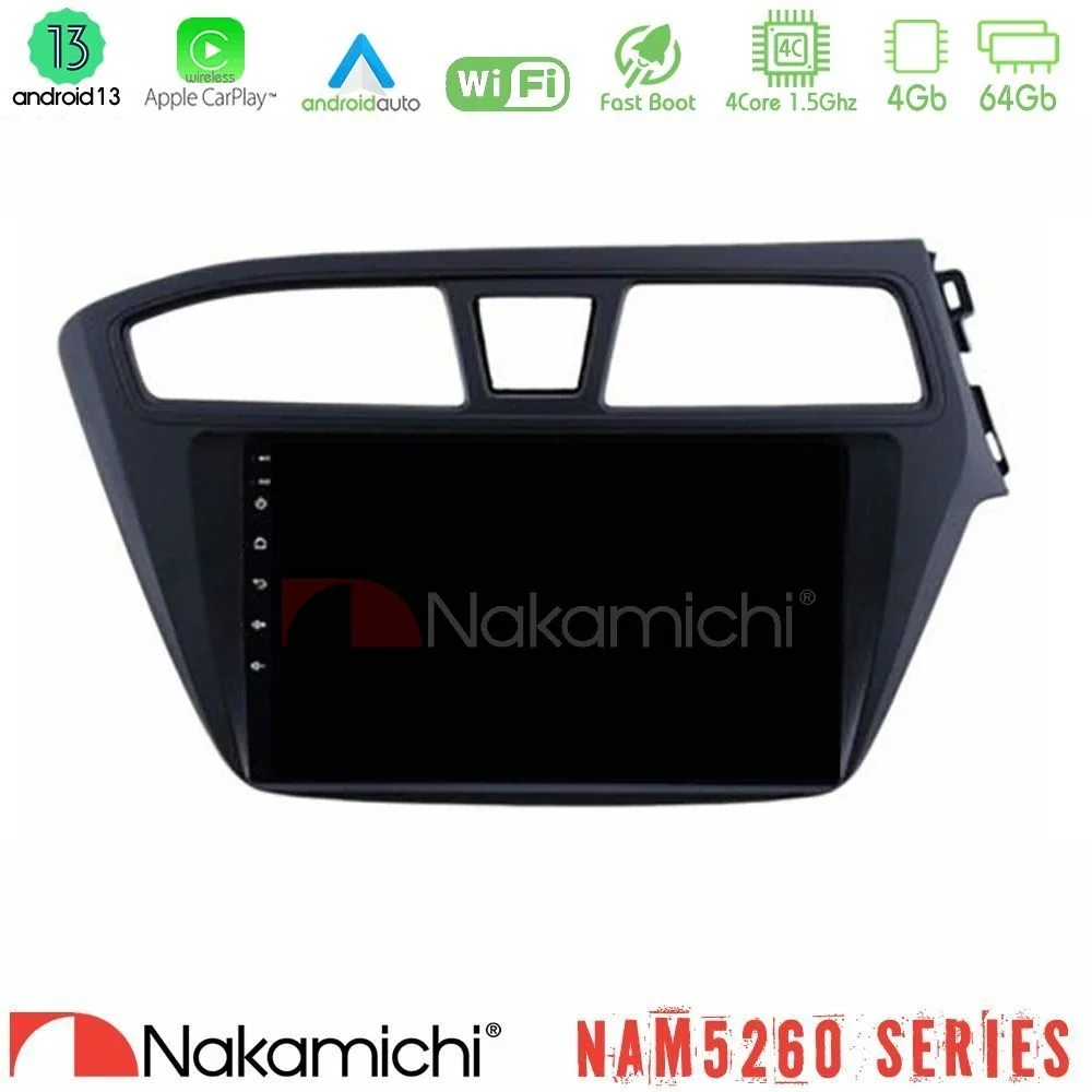 Φωτογραφία προϊόντος: Nakamichi NAM5260 Series 4Core Android13 4+64GB Hyundai i20 2014-2018 RHD Navigation Multimedia Tablet 9 Με Carplay & Android Auto
