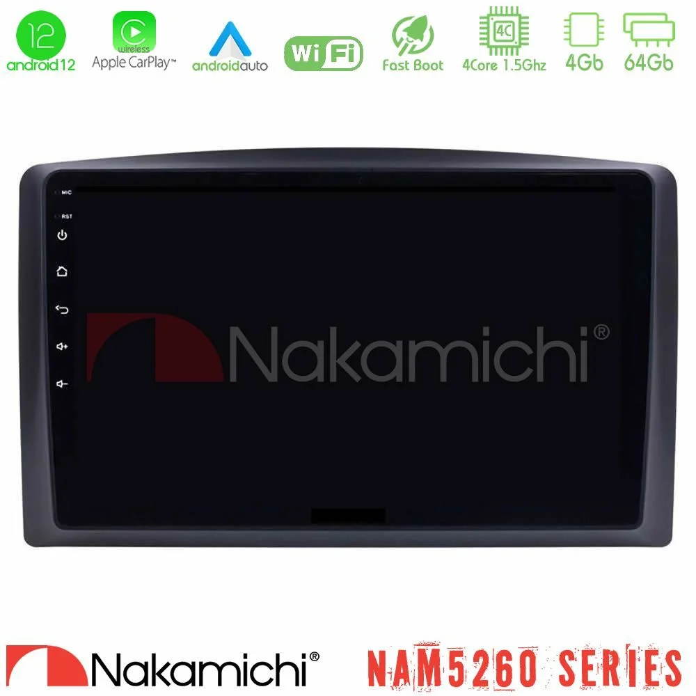 Φωτογραφία προϊόντος: Nakamichi NAM5260 Series 4Core Android12 4+64GB Mercedes Vito 2015-2021 Navigation Multimedia Tablet 10 Με Carplay & Android Auto