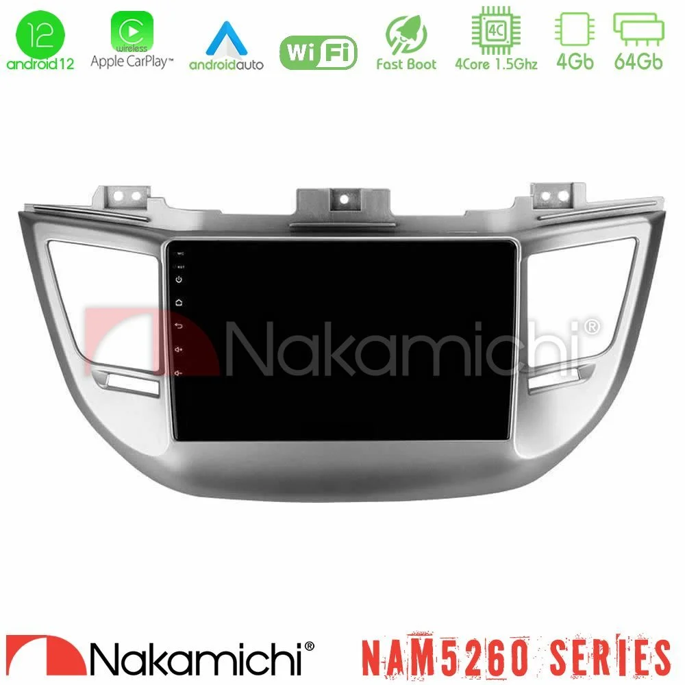 Φωτογραφία προϊόντος: Nakamichi NAM5260 Series 4Core Android12 4+64GB Hyundai Tucson 2015-2018 Navigation Multimedia Tablet 9 Με Carplay & Android Auto