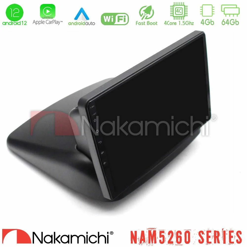 Φωτογραφία προϊόντος: Nakamichi NAM5260 Series 4Core Android12 4+64GB Fiat Doblo 2002-2009 Navigation Multimedia Tablet 10 Με Carplay & Android Auto