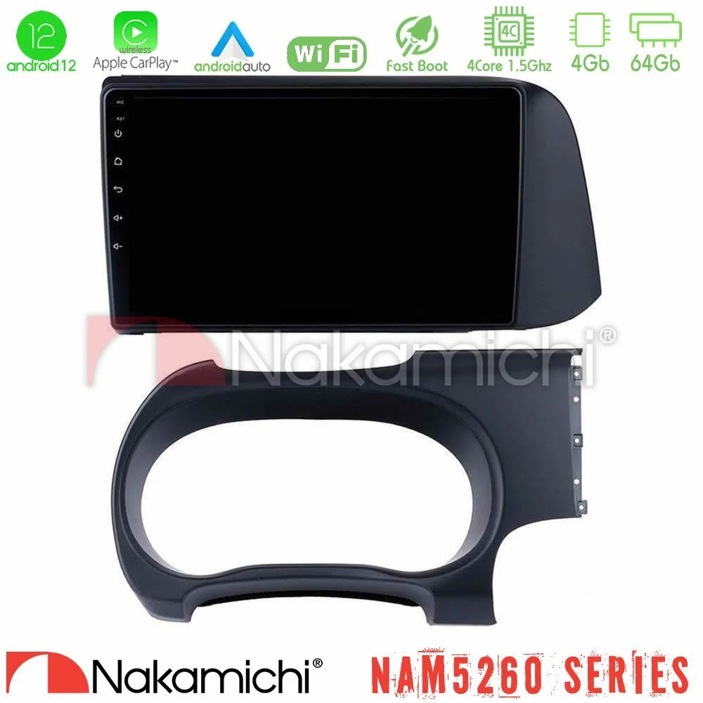 Φωτογραφία προϊόντος: Nakamichi NAM5260 Series 4Core Android12 4+64GB Hyundai i10 Navigation Multimedia Tablet 9 Με Carplay & Android Auto