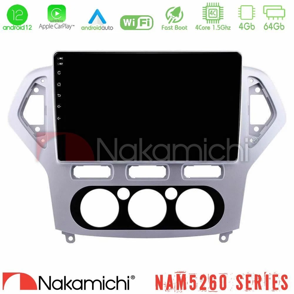 Φωτογραφία προϊόντος: Nakamichi NAM5260 Series 4Core Android12 4+64GB Ford Mondeo 2007-2010 Manual A/C Navigation Multimedia Tablet 10 Με Carplay & Android Auto