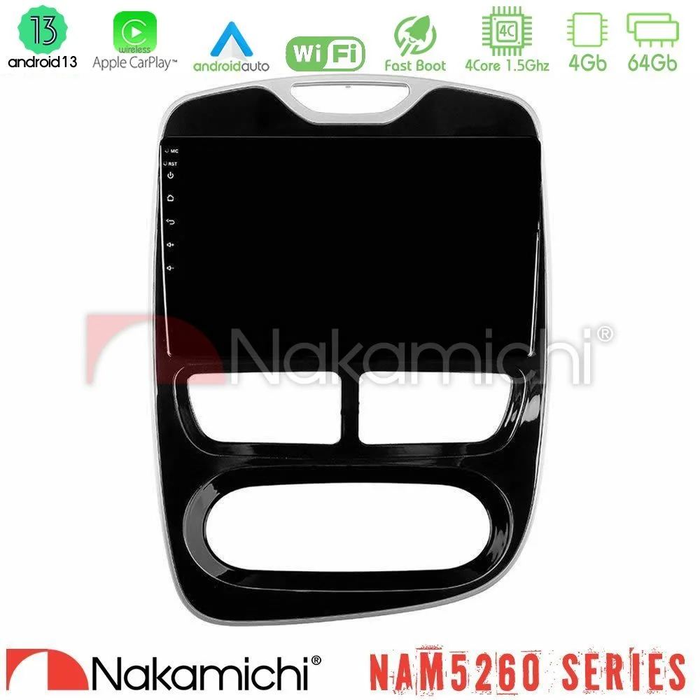 Φωτογραφία προϊόντος: Nakamichi NAM5260 Series 4Core Android13 4+64GB Renault Clio 2012-2016 Navigation Multimedia Tablet 9 Με Carplay & Android Auto