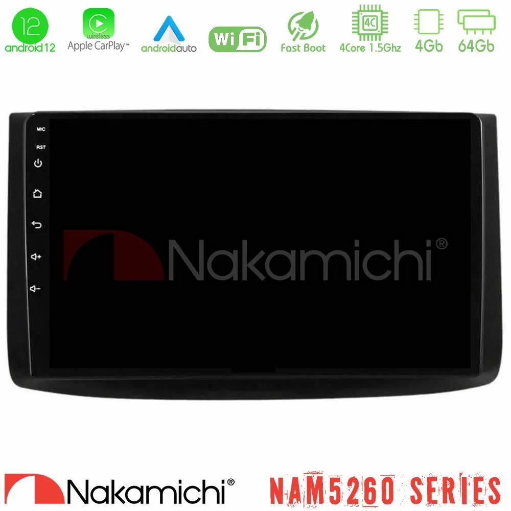 Φωτογραφία προϊόντος: Nakamichi NAM5260 Series 4Core Android12 4+64GB Chevrolet Aveo 2006-2010 Navigation Multimedia Tablet 9 Με Carplay & Android Auto