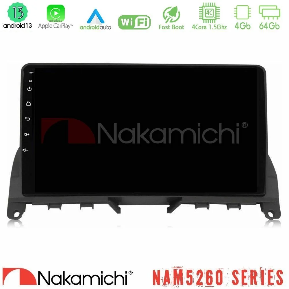 Φωτογραφία προϊόντος: Nakamichi NAM5260 Series 4Core Android13 4+64GB Mercedes C-Class W204 2008-2011 Navigation Multimedia Tablet 9 Με Carplay & Android Auto