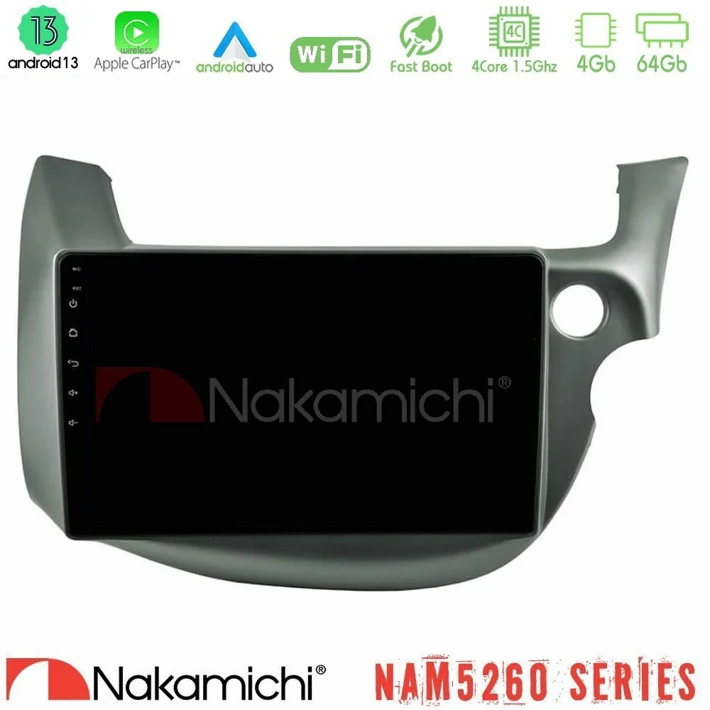 Φωτογραφία προϊόντος: Nakamichi NAM5260 Series 4Core Android13 4+64GB Honda Jazz (Fit) 2009-2013 RHD Navigation Multimedia Tablet 10 Με Carplay & Android Auto