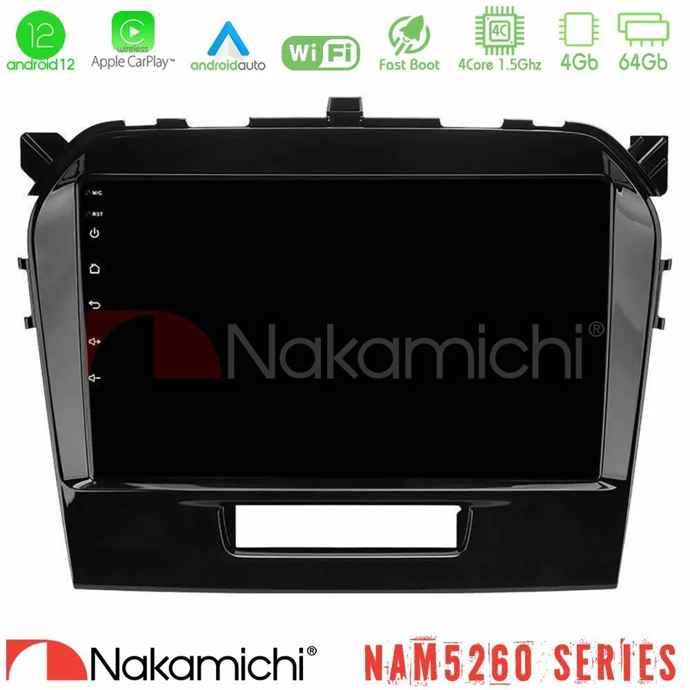 Φωτογραφία προϊόντος: Nakamichi NAM5260 Series 4Core Android12 4+64GB Suzuki Vitara 2015-2021 Navigation Multimedia Tablet 9 Με Carplay & Android Auto