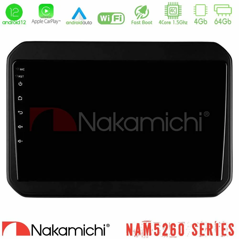 Φωτογραφία προϊόντος: Nakamichi NAM5260 Series 4Core Android12 4+64GB Suzuki Ignis Navigation Multimedia Tablet 9 Με Carplay & Android Auto