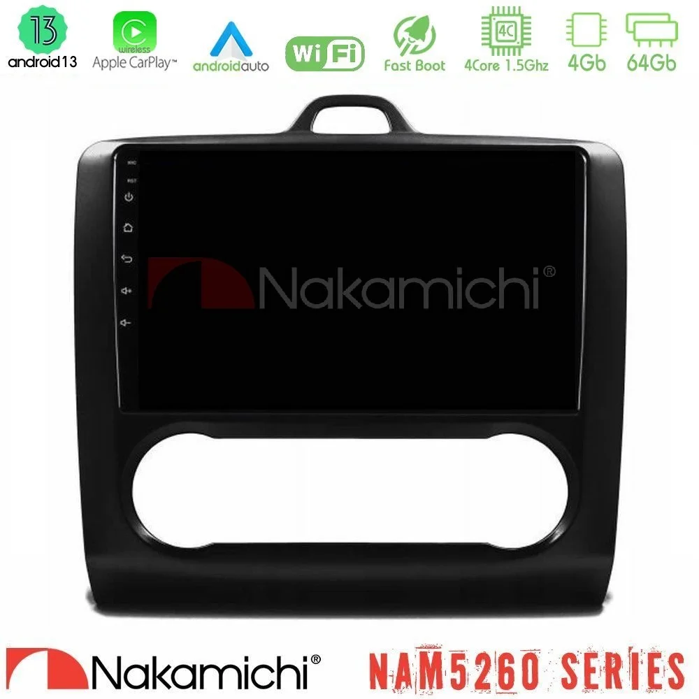 Φωτογραφία προϊόντος: Nakamichi NAM5260 Series 4Core Android13 4+64GB Ford Focus Auto AC Navigation Multimedia Tablet 9 Με Carplay & Android Auto