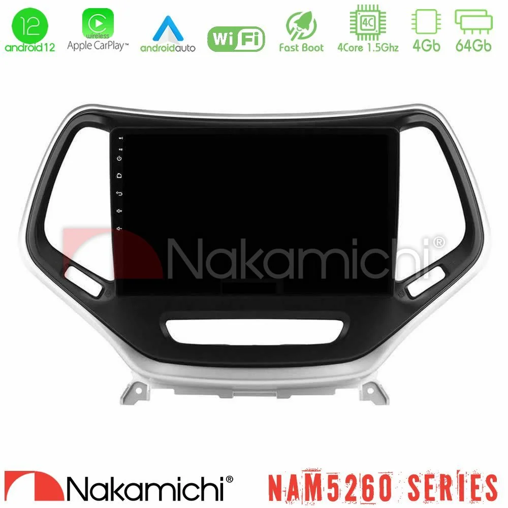 Φωτογραφία προϊόντος: Nakamichi NAM5260 Series 4Core Android12 4+64GB Jeep Cherokee 2014-2019 Navigation Multimedia Tablet 9 (Ασημί Χρώμα) Με Carplay & Android Auto