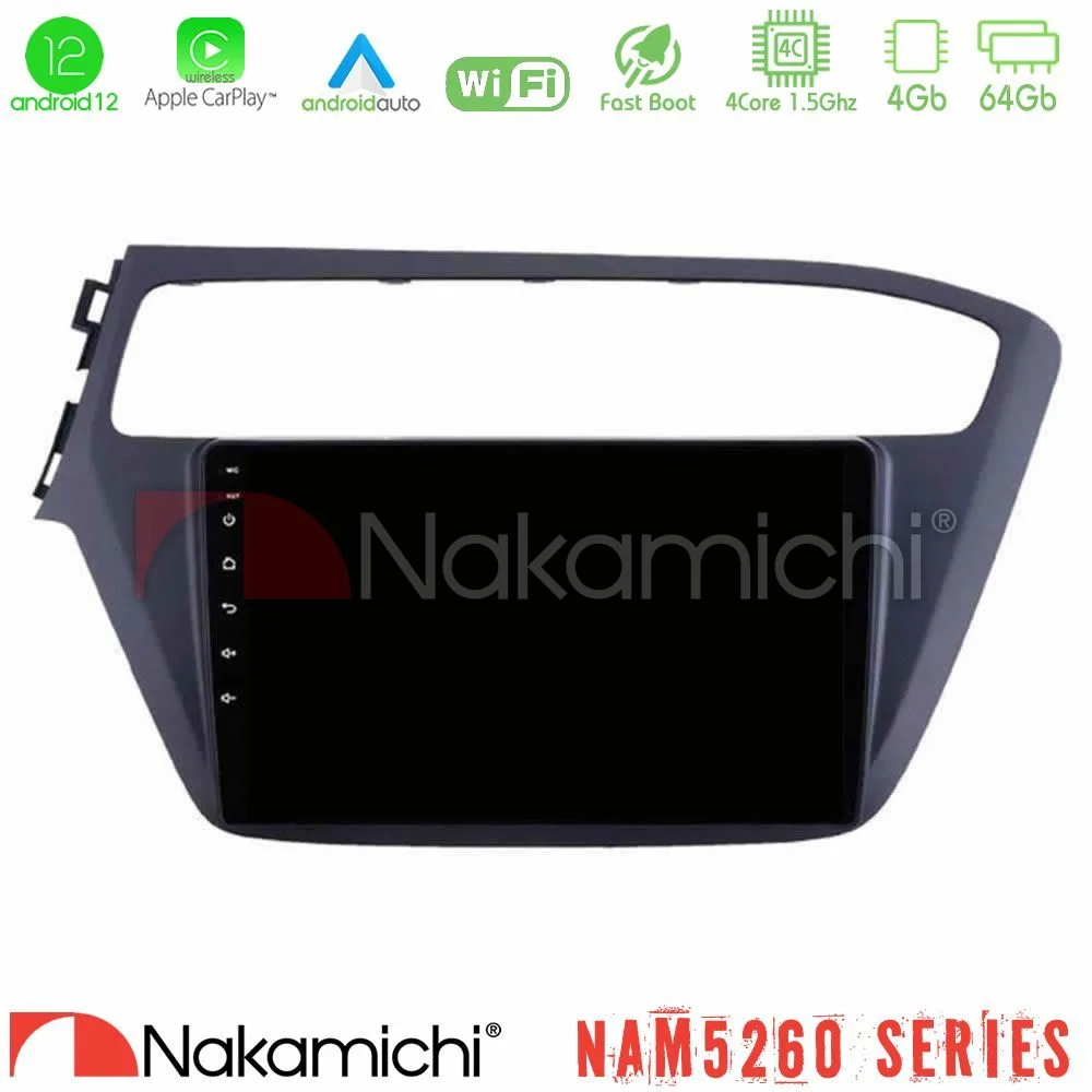 Φωτογραφία προϊόντος: Nakamichi NAM5260 Series 4Core Android12 4+64GB Hyundai i20 2018-2020 Navigation Multimedia Tablet 9 Με Carplay & Android Auto