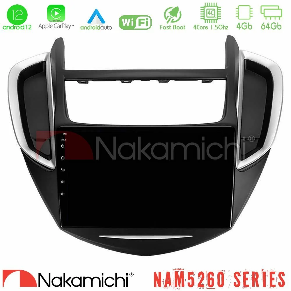 Φωτογραφία προϊόντος: Nakamichi NAM5260 Series 4Core Android12 4+64GB Chevrolet Trax 2013-2020 Navigation Multimedia Tablet 9 Με Carplay & Android Auto