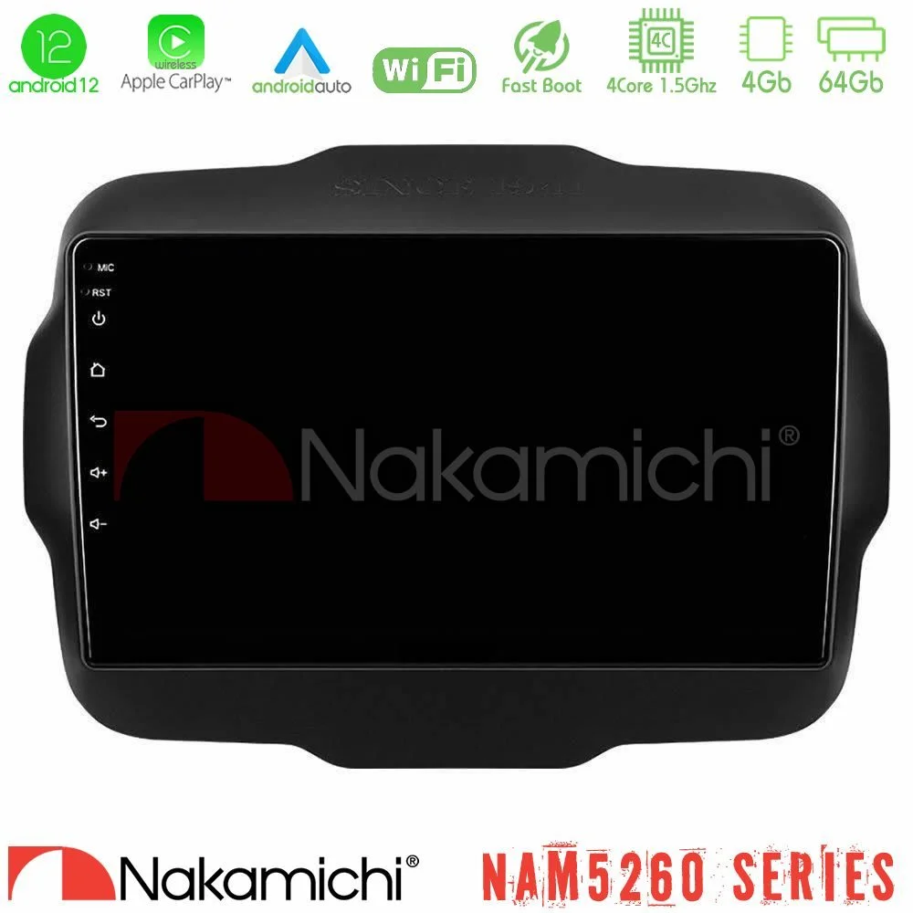 Φωτογραφία προϊόντος: Nakamichi NAM5260 Series 4Core Android12 4+64GB Jeep Renegade 2015-2019 Navigation Multimedia Tablet 9 Με Carplay & Android Auto