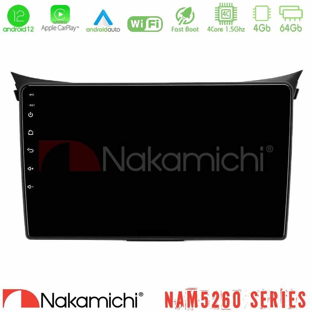 Φωτογραφία προϊόντος: Nakamichi NAM5260 Series 4Core Android12 4+64GB Hyundai i30 2012-2017 Navigation Multimedia Tablet 9 Με Carplay & Android Auto