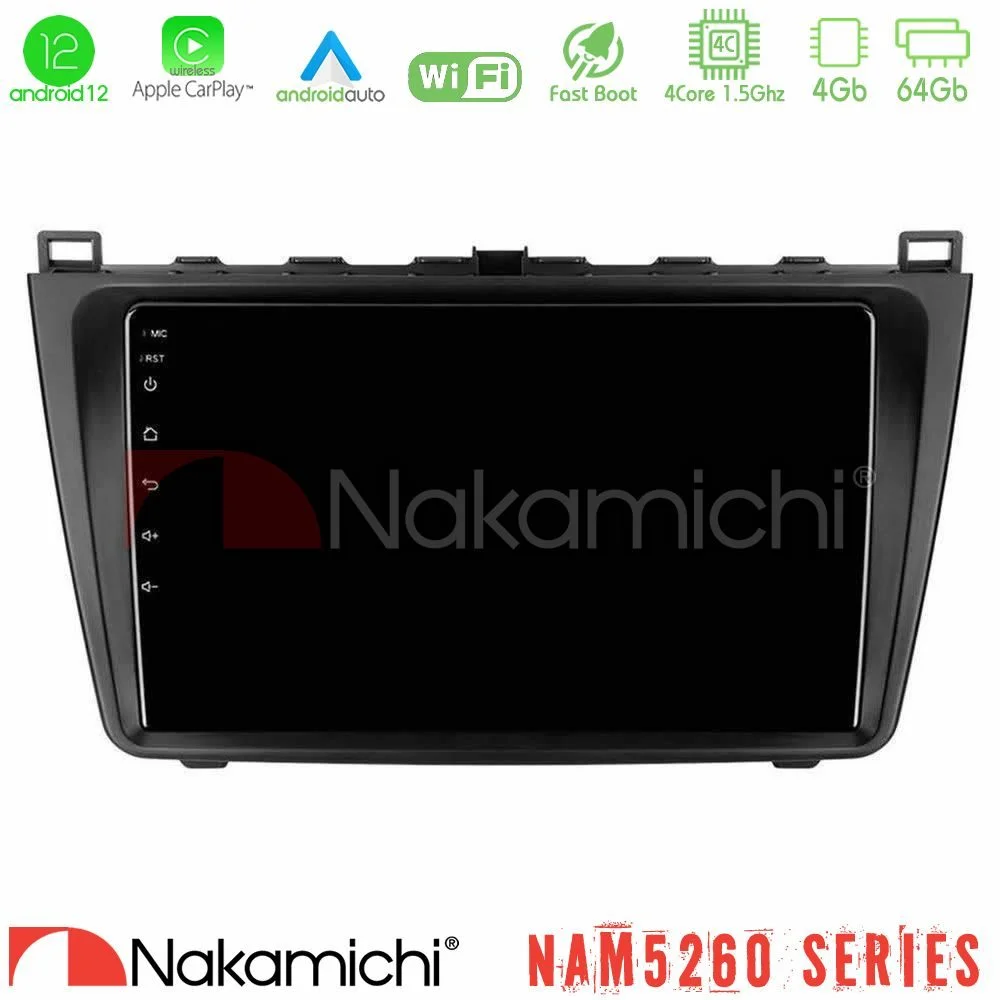 Φωτογραφία προϊόντος: Nakamichi NAM5260 Series 4Core Android12 4+64GB Mazda 6 2008-2012 Navigation Multimedia Tablet 9 Με Carplay & Android Auto