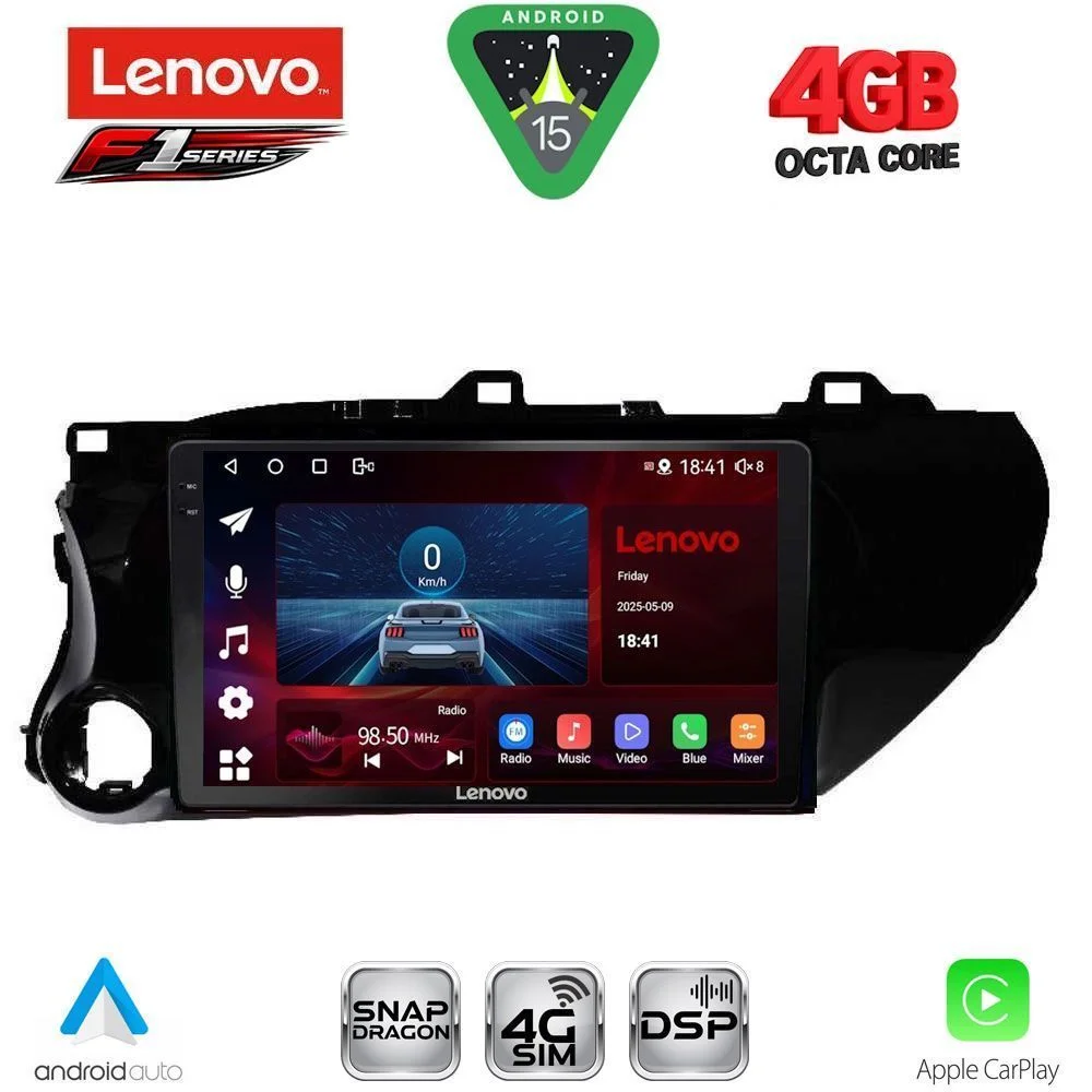 Φωτογραφία προϊόντος: LENOVO SSQ 9721_CPA (10inc) MULTIMEDIA TABLET for TOYOTA HILUX mod. 2017-2026