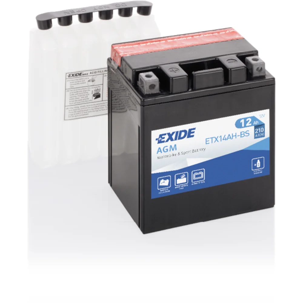 Φωτογραφία προϊόντος: Exide Technologies Μπαταρία μοτοσυκλέτας EXIDE ETX14AH-BS 12V 12Ah