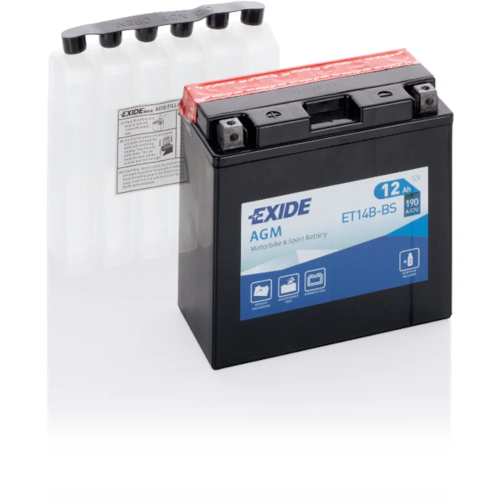 Φωτογραφία προϊόντος: Exide Technologies Μπαταρία μοτοσυκλέτας EXIDE ET14B-BS 12V 12Ah
