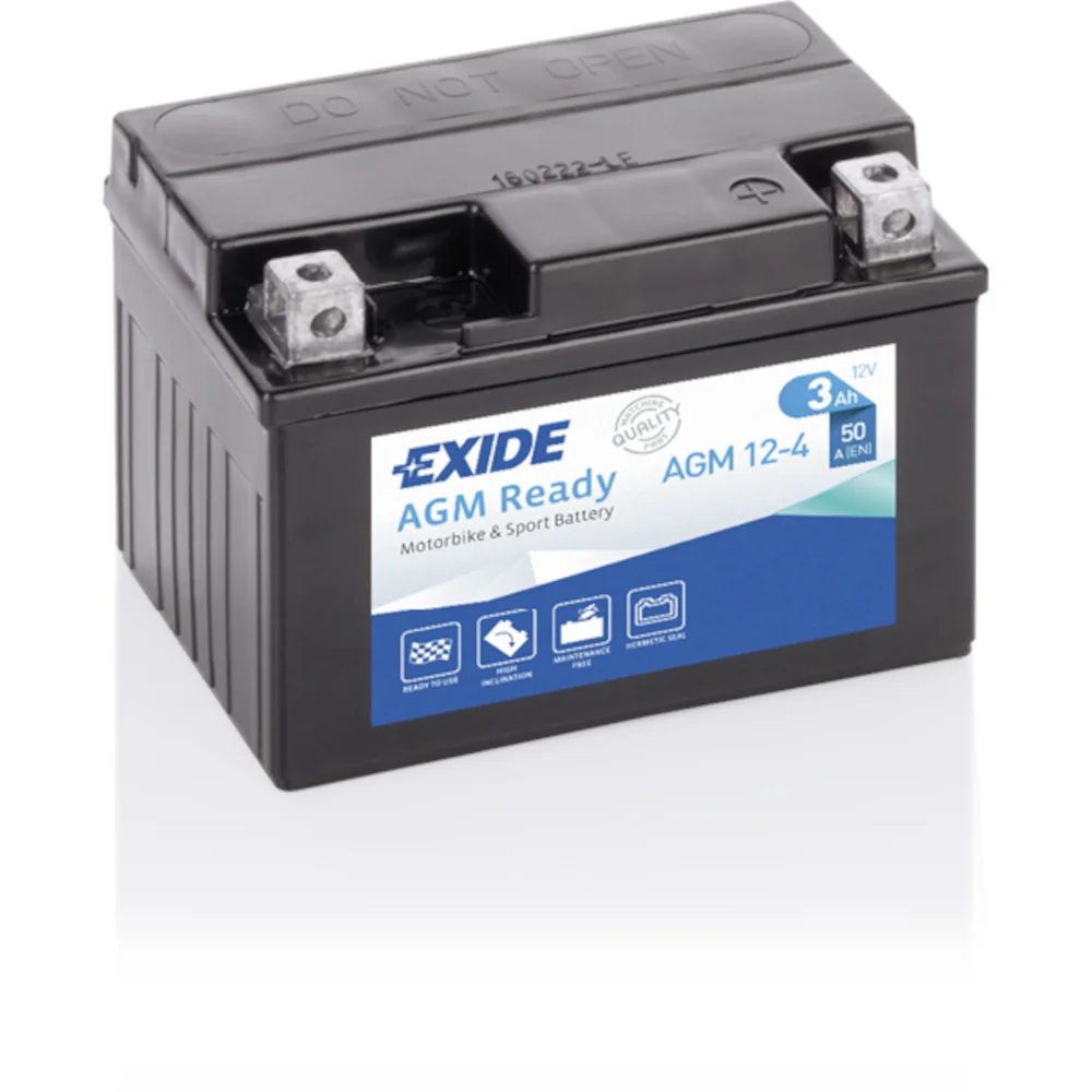 Φωτογραφία προϊόντος: Exide Technologies Μπαταρία μοτοσυκλέτας EXIDE AGM12-4 12V 3Ah