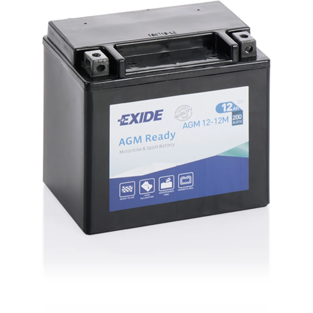 Φωτογραφία προϊόντος: Exide Technologies Μπαταρία μοτοσυκλέτας EXIDE AGM12-12M 12V 12Ah