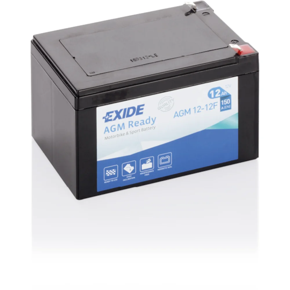 Φωτογραφία προϊόντος: Exide Technologies Μπαταρία μοτοσυκλέτας EXIDE AGM12-12F 12V 12Ah
