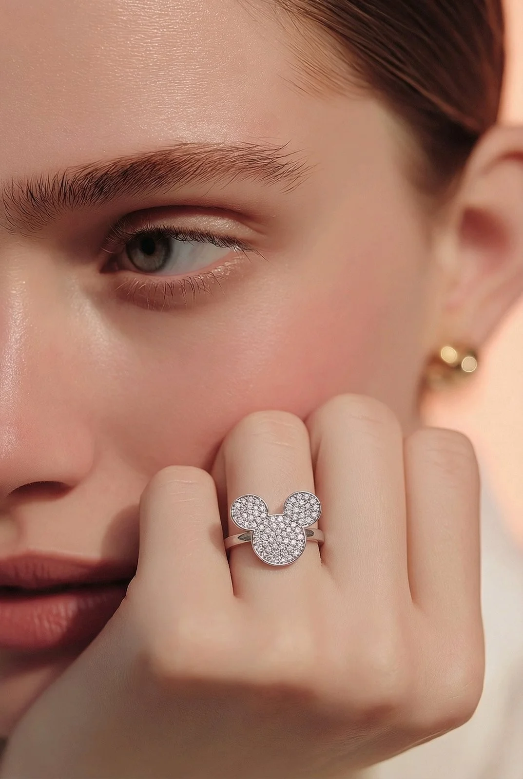 Φωτογραφία προϊόντος: ELUNA Mickey Sparkling Ring Silver- Ρυθμιζόμενο